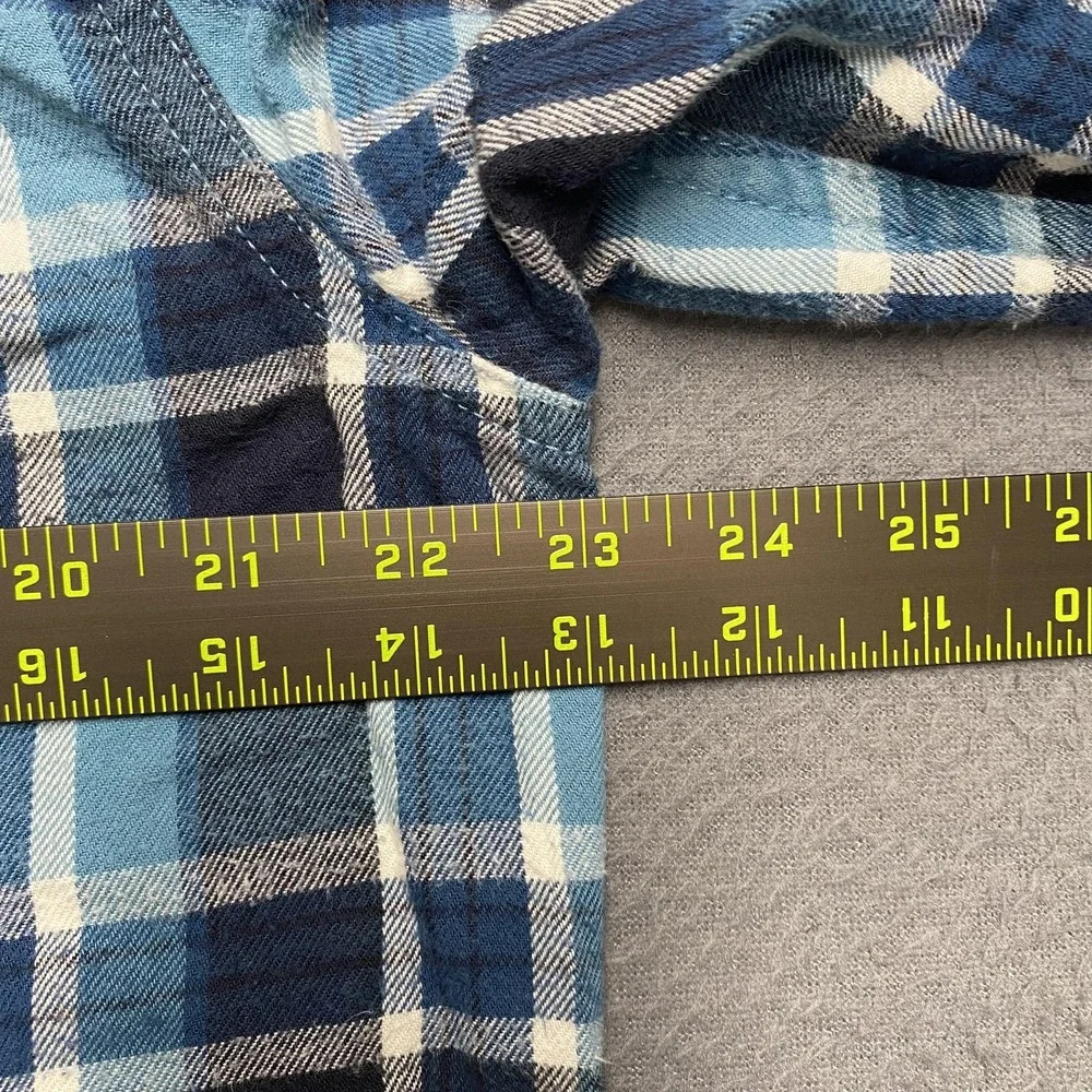 North Face Shirt Mens Large Blue Plaid Flannel‎ Button Down Outdoor Casual